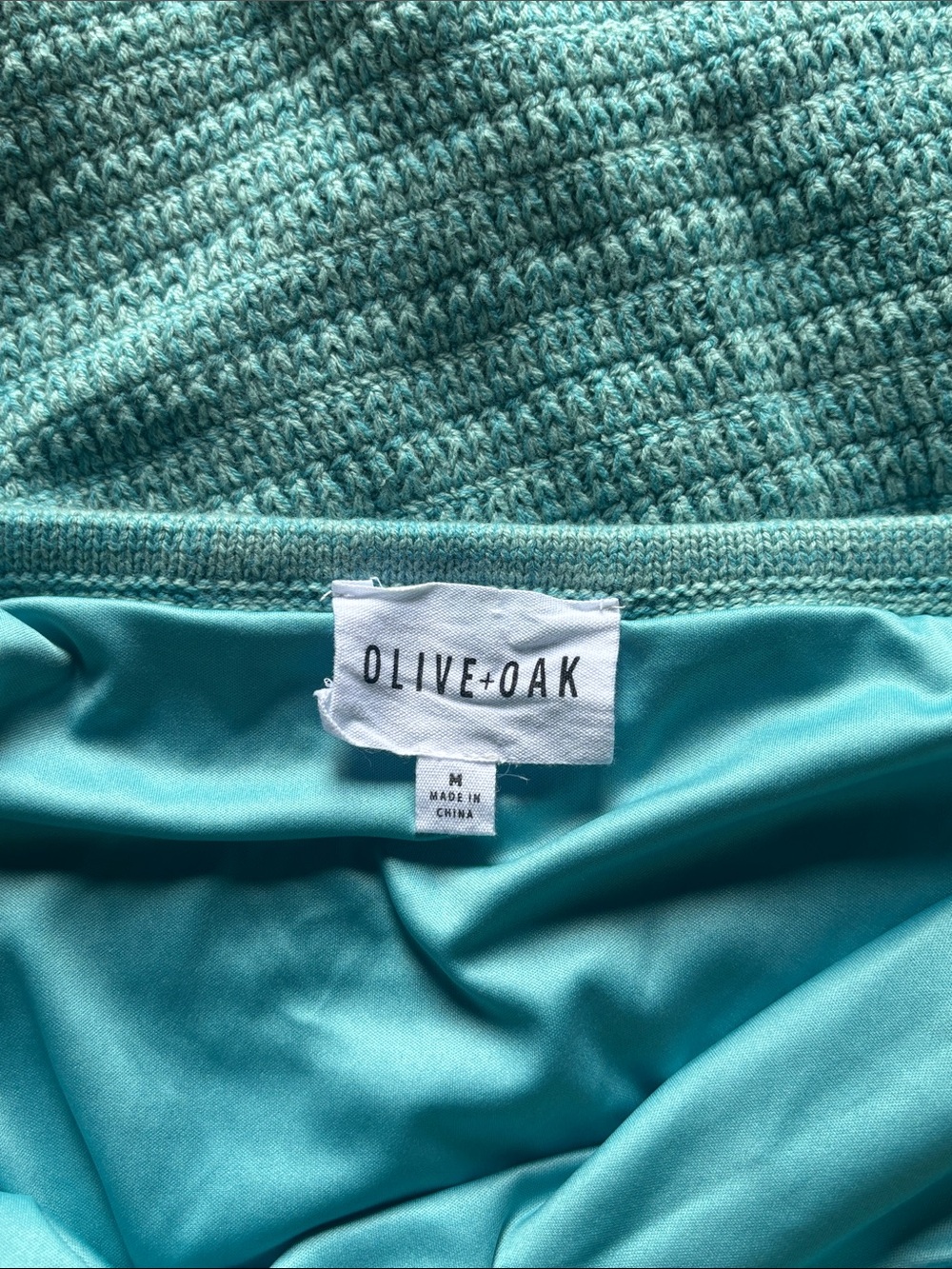 Olive & Oak Teal Crochet Mini Dress - Picture 6 of 9